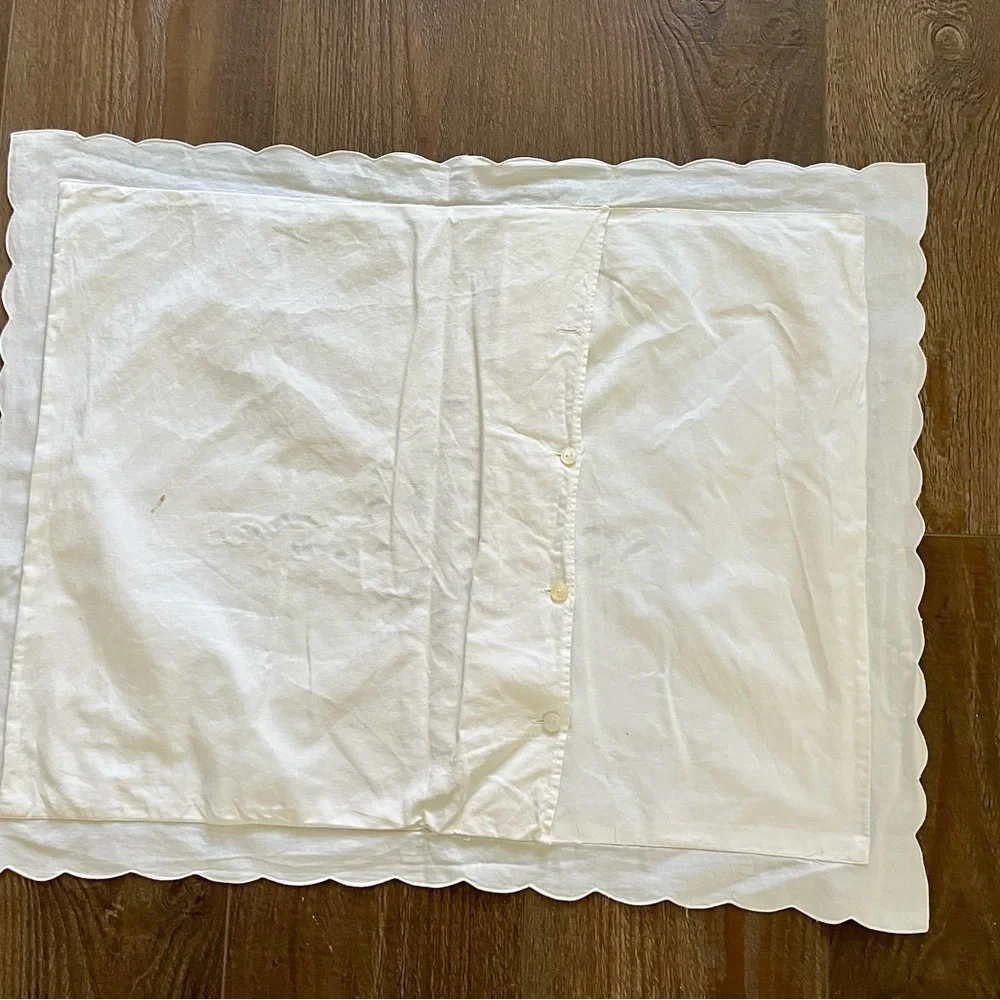 Elegant White Embroidered Pillowcase 22/28 inches